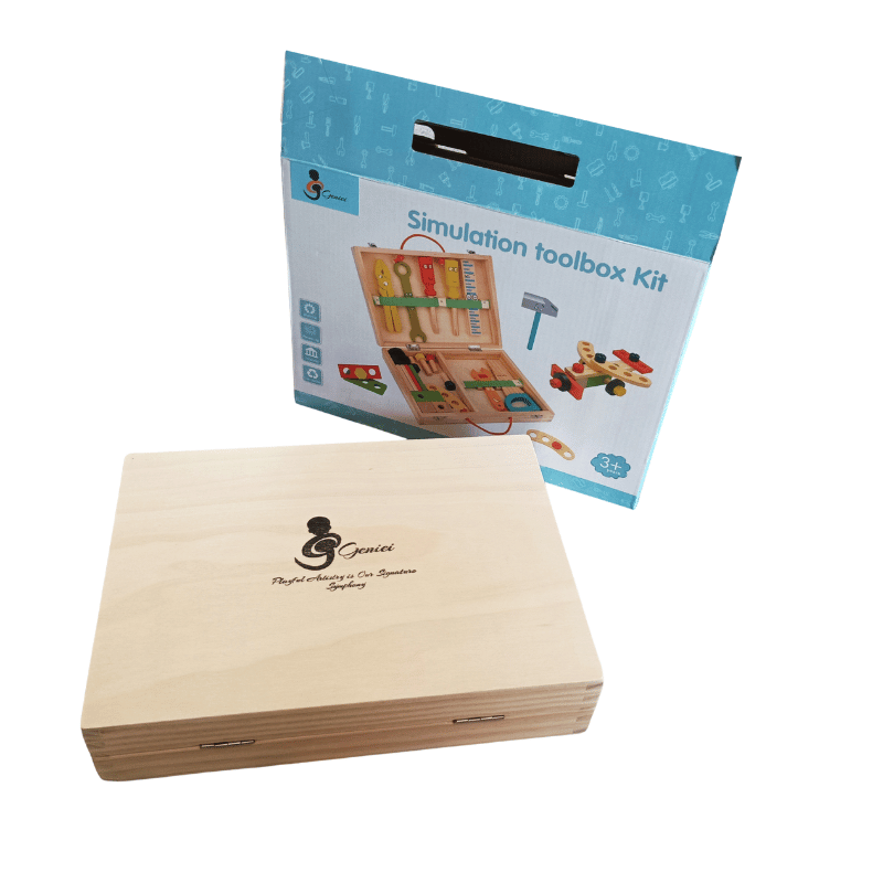 Kinder Werkzeugkasten Holz – Bauset mit Schrauben & Werkzeug – Bild 4