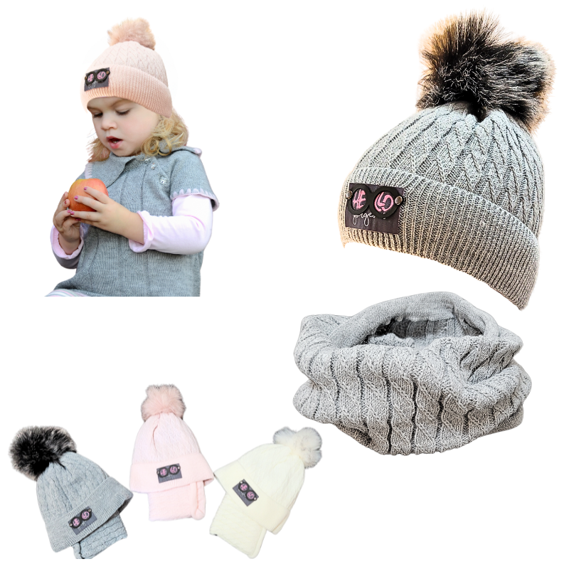 Wintermütze mit Halswärmer mit Fleecefutter – Bild 8