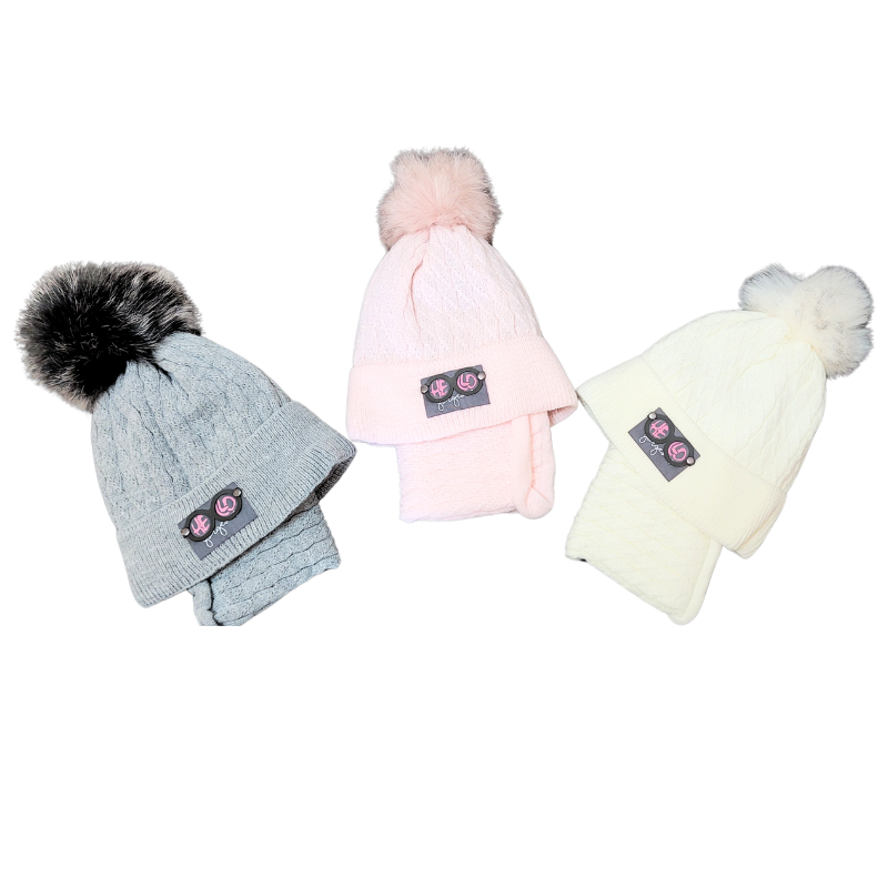 Wintermütze mit Halswärmer mit Fleecefutter – Bild 2