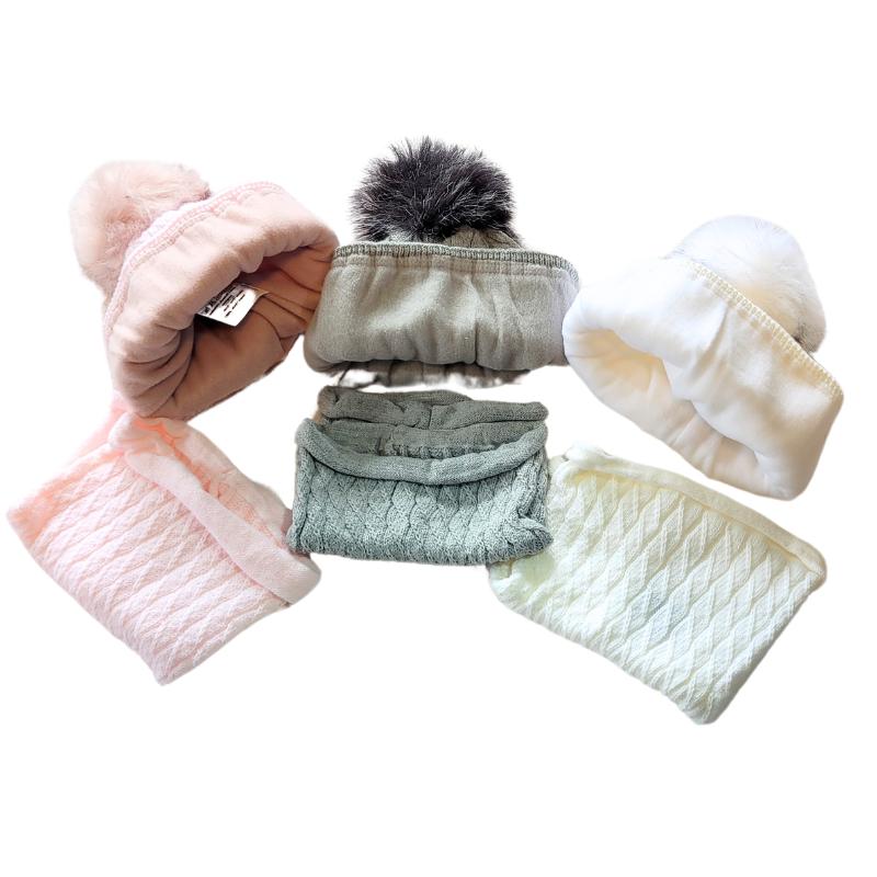 Wintermütze mit Halswärmer mit Fleecefutter – Bild 4