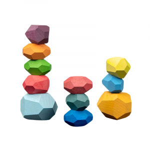 Bunte Stapelsteine – 11 Stück Holzspielzeug für Kinder, Montessori Stapelspielzeug