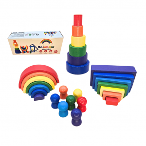 Montessori Regenbogen Holzspielzeug – Kreatives Lernen für Kinder